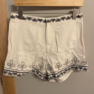 Zara B&W Embroidered Shorts *NWT*